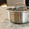 RVS steelpan met hybride oppervlak met deksel Ø 16 cm (1,2 l)