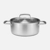 Lage pan van vijflaags roestvrij staal met deksel Ø 24 cm (4 l)