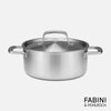 Lage pan van vijflaags roestvrij staal met deksel Ø 24 cm (4 l)