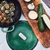 Geëmailleerde gietijzeren Tegame-pan met deksel Ø 26 cm (3,5 l), groen