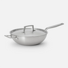 Wokpan Lucca 4.0, Ø 30 cm - Anti-aanbak roestvrijstalen klinknagelvrije pan van meerlaags roestvrij staal met keramische coating met deksel