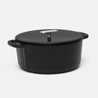 Geëmailleerde gietijzeren pan met deksel Ø 26 cm (6 l), zwart