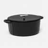 Geëmailleerde gietijzeren pan met deksel Ø 26 cm (6 l), zwart