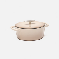 Geëmailleerde gietijzeren pan met deksel Ø 20 cm (2 l), crème