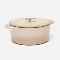Geëmailleerde gietijzeren pan met deksel Ø 26 cm (6 l), crème