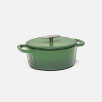 Geëmailleerde gietijzeren pan met deksel Ø 20 cm (2 l), groen