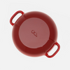 Geëmailleerde gietijzeren Tegame-pan met deksel Ø 26 cm (3,5 l), rood