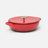 Geëmailleerde gietijzeren Tegame-pan met deksel Ø 26 cm (3,5 l), rood