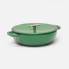 Geëmailleerde gietijzeren Tegame-pan met deksel Ø 26 cm (3,5 l), groen