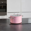 Kookpan met keramische anti-aanbaklaag Meda 3.0 en deksel Ø 24 cm (5,5 l), roze