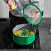 Steelpan met keramische anti-aanbaklaag Meda 3.0 en deksel Ø 20 cm (2,4 l), groen