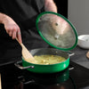 Tegame-pan met keramische anti-aanbaklaag Meda 3.0 en deksel Ø 28 cm, groen