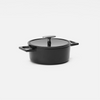 Geëmailleerde gietijzeren braadpan Mattia 3.0 met deksel Ø 20 cm (2 l), zwart
