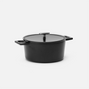 Geëmailleerde gietijzeren braadpan Mattia 3.0 met deksel Ø 26 cm (5,5 l), zwart