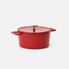 Geëmailleerde gietijzeren braadpan Mattia 3.0 met deksel Ø 26 cm (5,5 l), rood