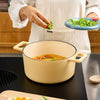 Geëmailleerde gietijzeren braadpan Mattia 3.0 met deksel Ø 26 cm (5,5 l), vanillegeel