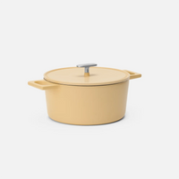 Kookpan Mattia 3.0, Ø 26 cm (5,5 l) - Geëmailleerde gietijzeren kookpan met deksel, vanillegeel