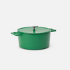 Geëmailleerde gietijzeren braadpan Mattia 3.0 met deksel Ø 26 cm (5,5 l), groen