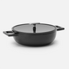 Geëmailleerde gietijzeren tegame pan Mattia 3.0 met deksel Ø 26 cm, zwart