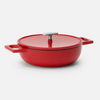Geëmailleerde gietijzeren tegame pan Mattia 3.0 met deksel Ø 26 cm, rood