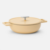 Geëmailleerde gietijzeren tegame pan Mattia 3.0 met deksel Ø 26 cm, crème