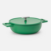 Geëmailleerde gietijzeren tegame pan Mattia 3.0 met deksel Ø 26 cm, groen