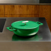 Tegame pan Mattia 3.0, Ø 26 cm - Geëmailleerde gietijzeren pan met deksel, groen