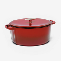 Geëmailleerde gietijzeren pan met deksel Ø 26 cm (6 l), rood