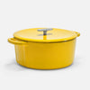 Geëmailleerde gietijzeren pan met deksel Ø 26 cm (6 l), geel