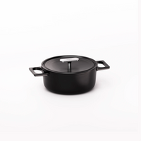 Geëmailleerde gietijzeren braadpan Mattia 3.0 met deksel Ø 20 cm (2 l), zwart