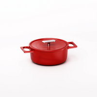 Geëmailleerde gietijzeren braadpan Mattia 3.0 met deksel Ø 20 cm (2 l), rood