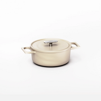 Geëmailleerde gietijzeren braadpan Mattia 3.0 met deksel Ø 20 cm (2 l), crème