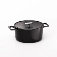 Geëmailleerde gietijzeren braadpan Mattia 3.0 met deksel Ø 26 cm (5,5 l), zwart