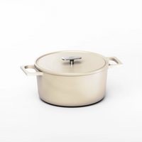 Geëmailleerde gietijzeren braadpan Mattia 3.0 met deksel Ø 26 cm (5,5 l), crème