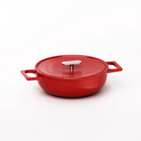 Geëmailleerde gietijzeren tegame pan Mattia 3.0 met deksel Ø 26 cm, rood